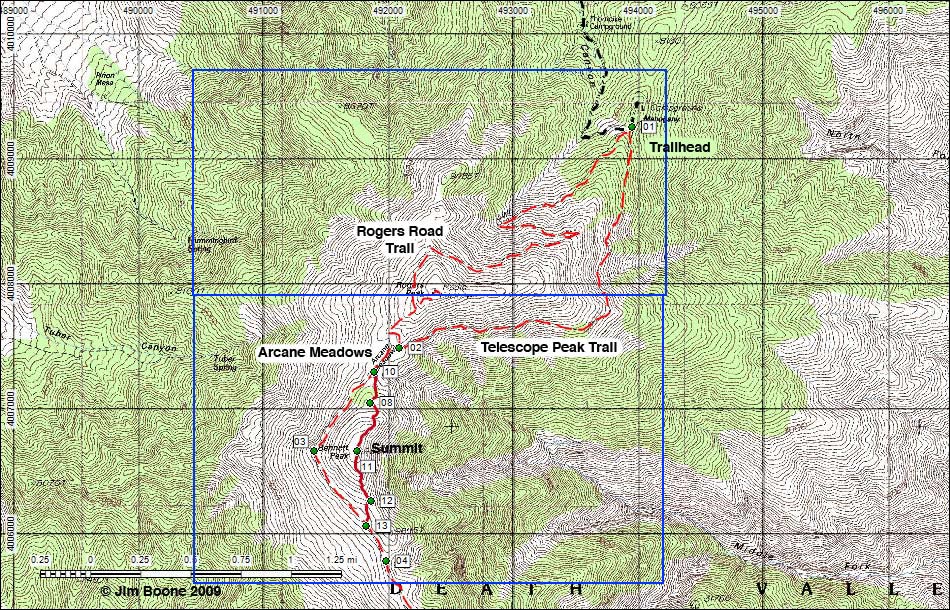 Bennett Peak Route Map -- Overview