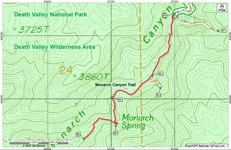 Monarch Canyon Hike Map