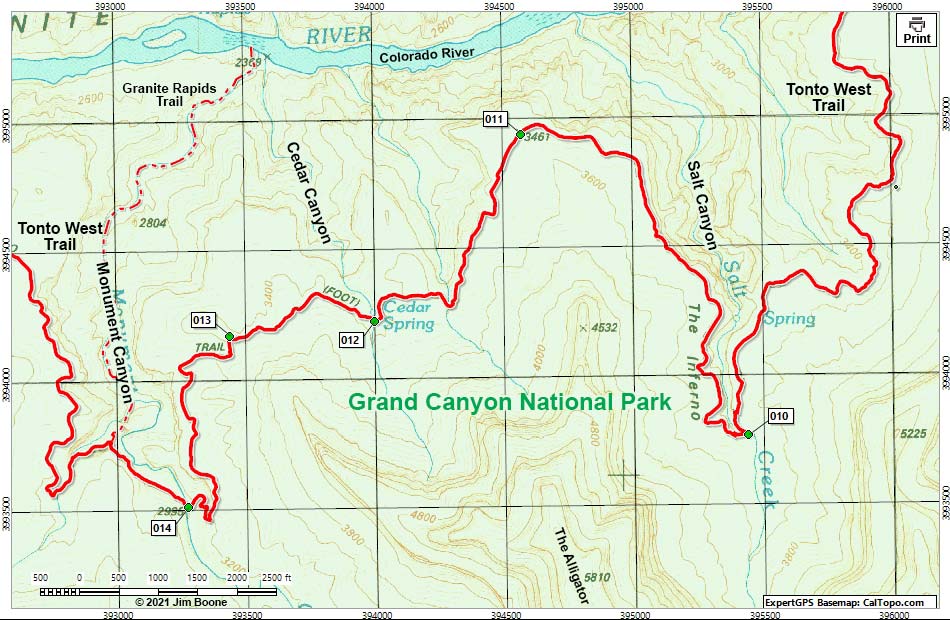 Tonto West Trail Map