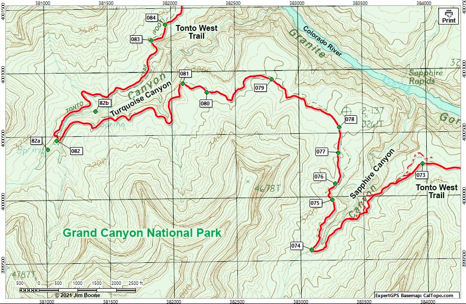 Tonto West Trail Map
