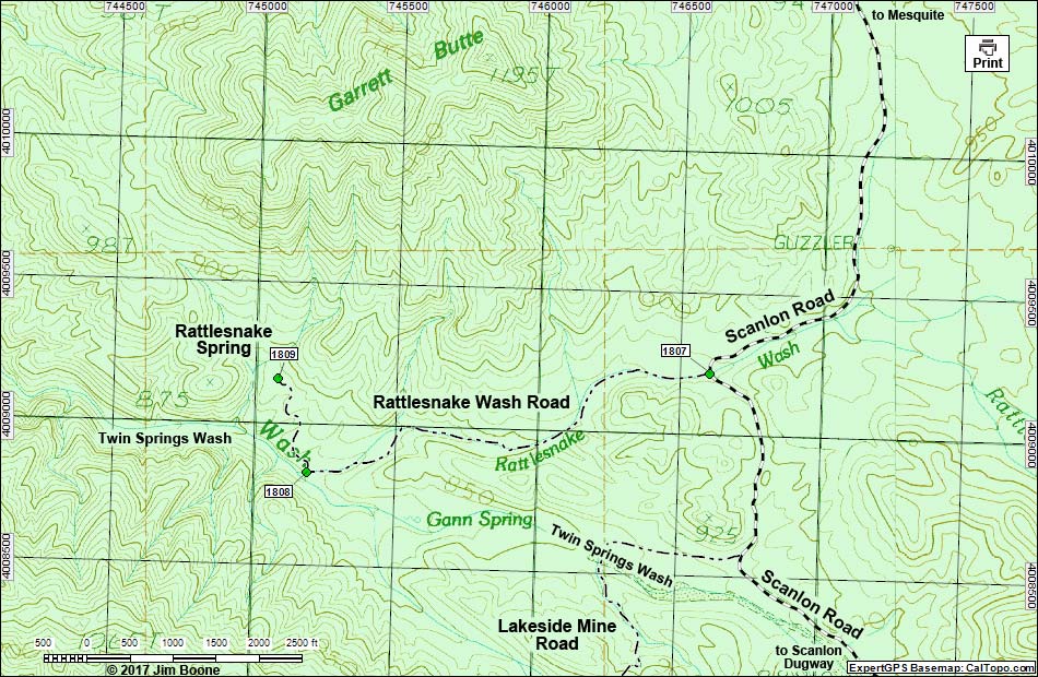 Rattlesnake Spring Map