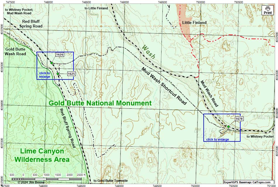 Mud Wash Short-Cut Road Map