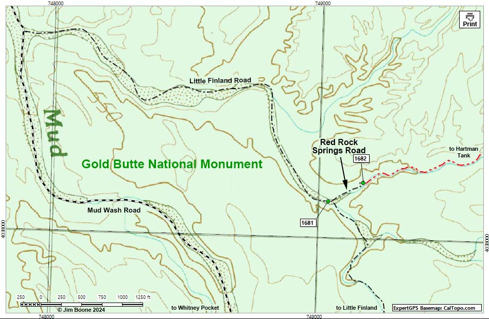 Red Rock Springs Road Map
