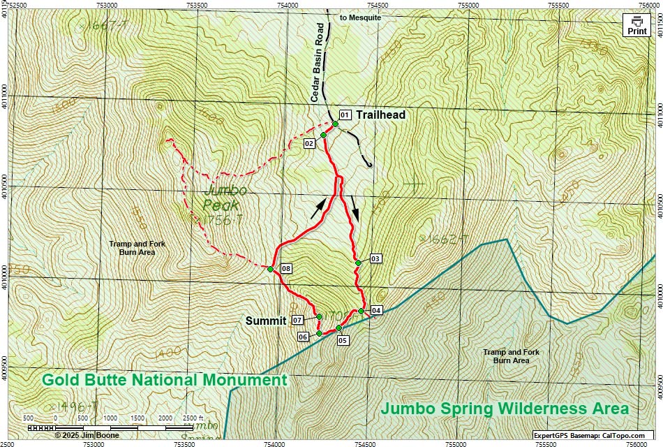 Shark Tooth Peak Map