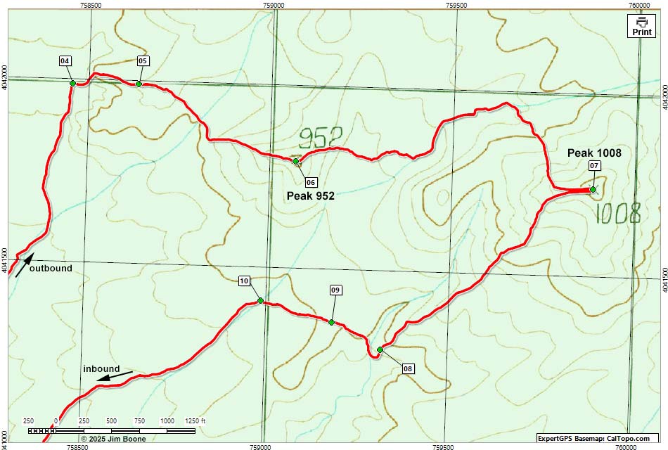 Wechech Basin Loop Map
