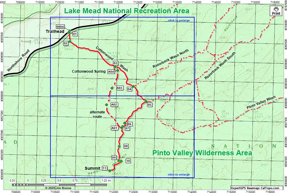 Hamblin Mountain Route Map