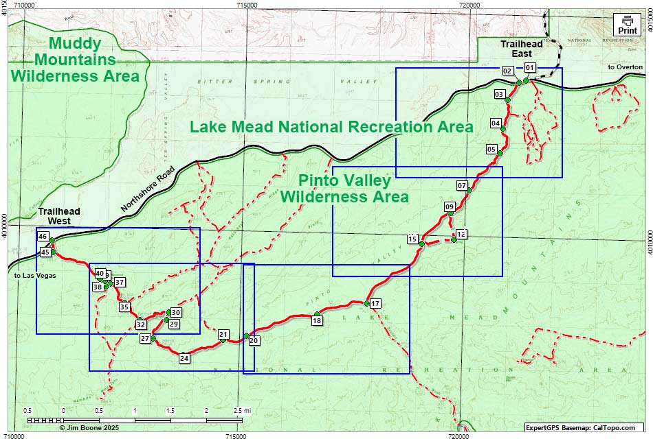 Pinto Valley Route Map
