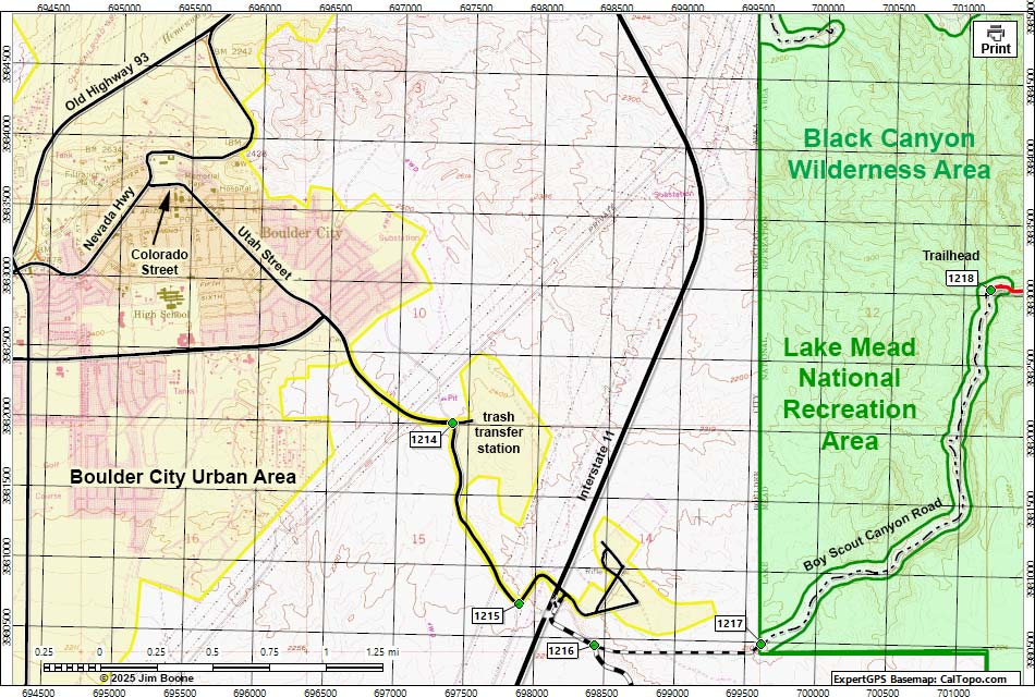 Boy Scout Canyon Road Map