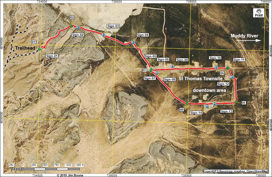 St. Thomas Townsite Trail Map