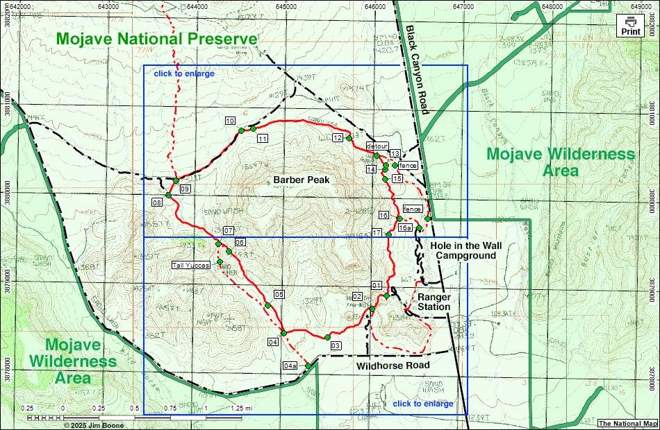 Barber Peak Loop Map