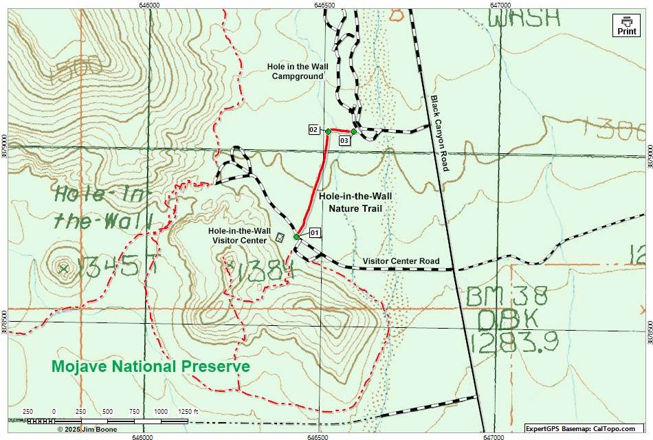 Hole-in-the-Wall Nature Trail Map