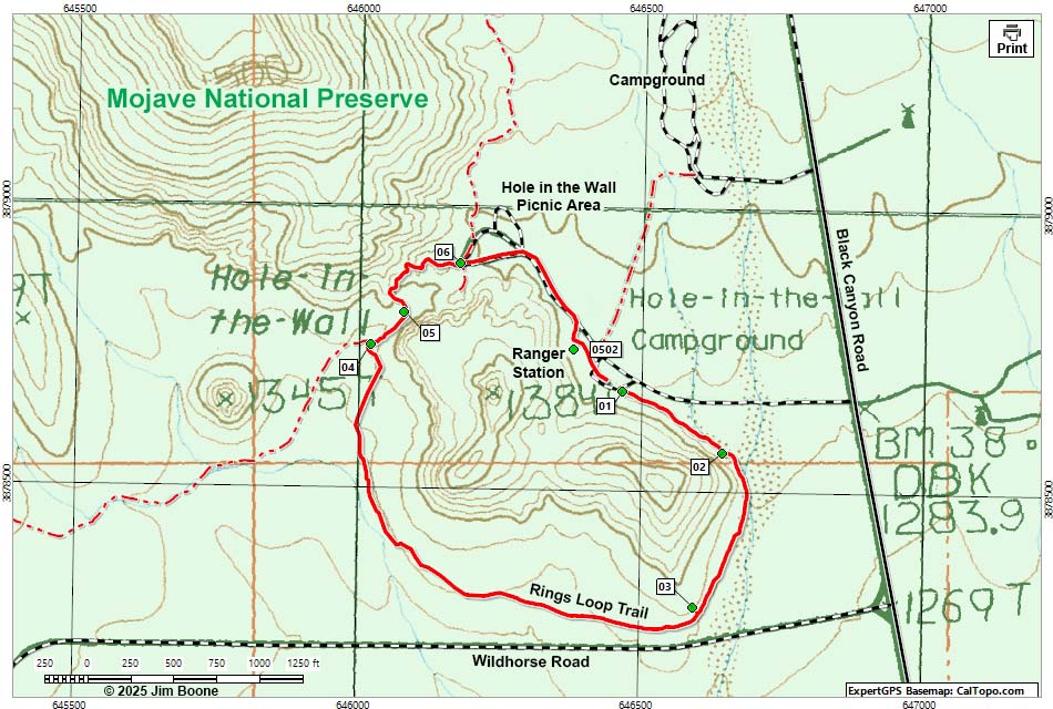 Rings Loop Trail Map