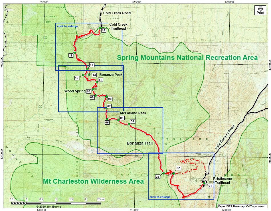 Bonanza Trail Map