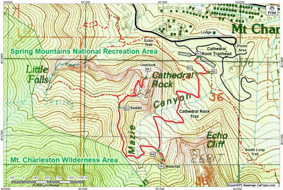 Cathedral Rock Trail Map