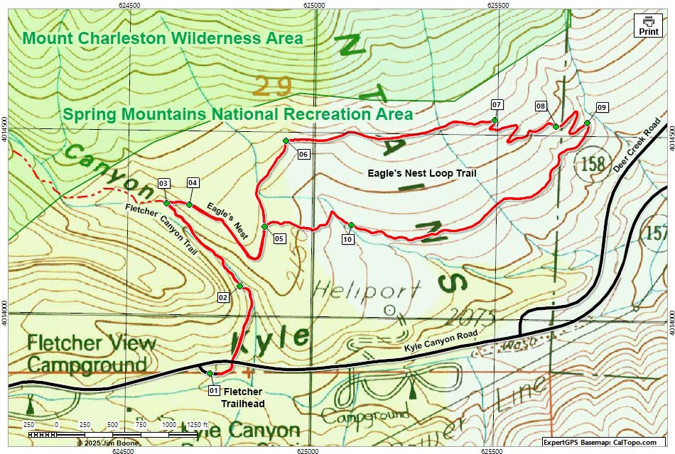 Fletcher Canyon Map