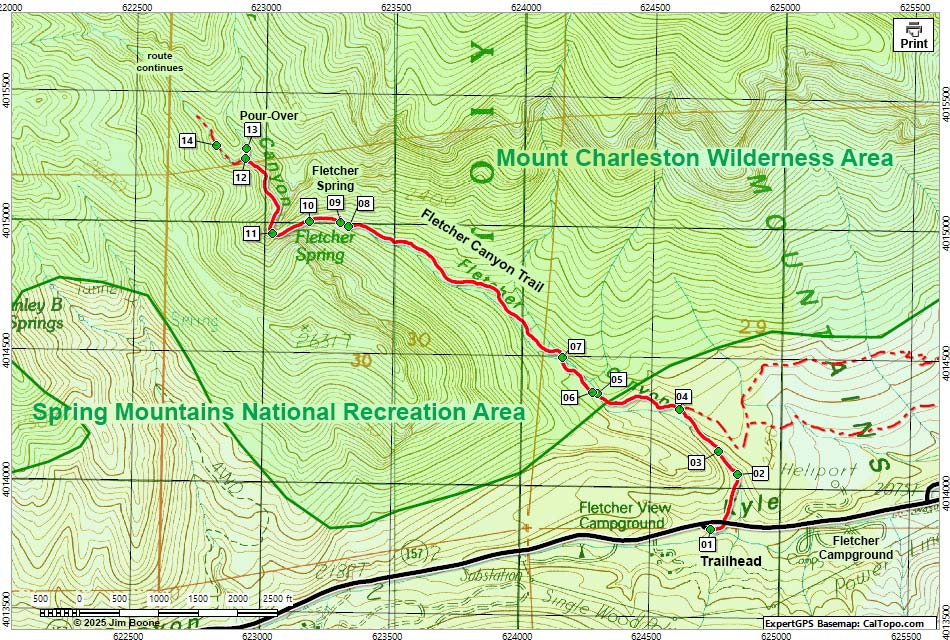Fletcher Canyon Map