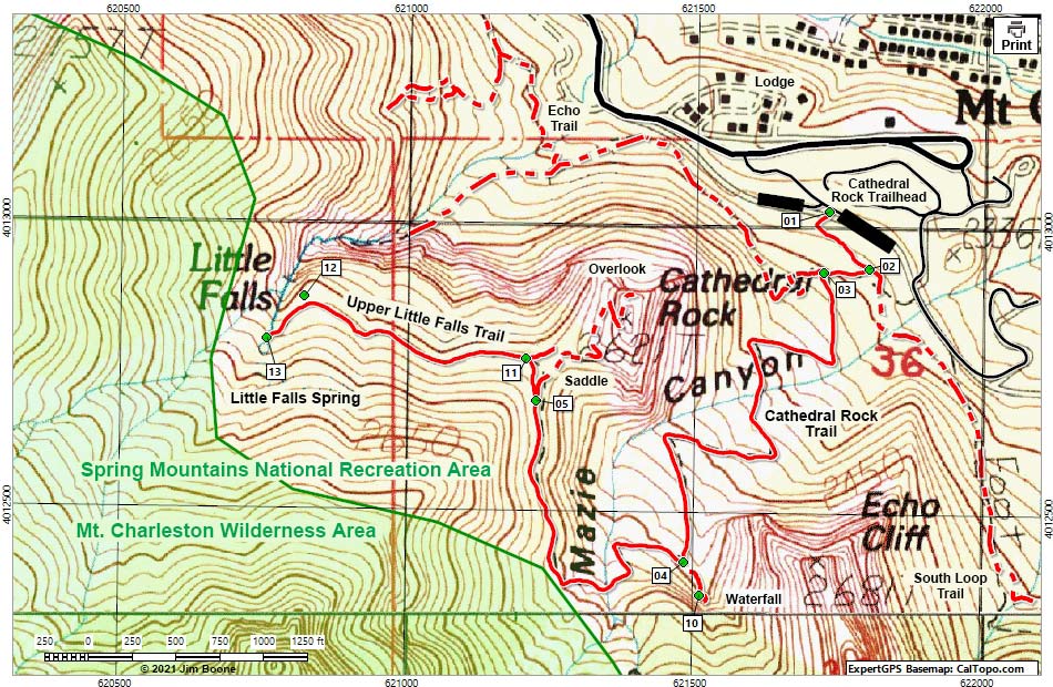 Cathedral Rock Trail Map
