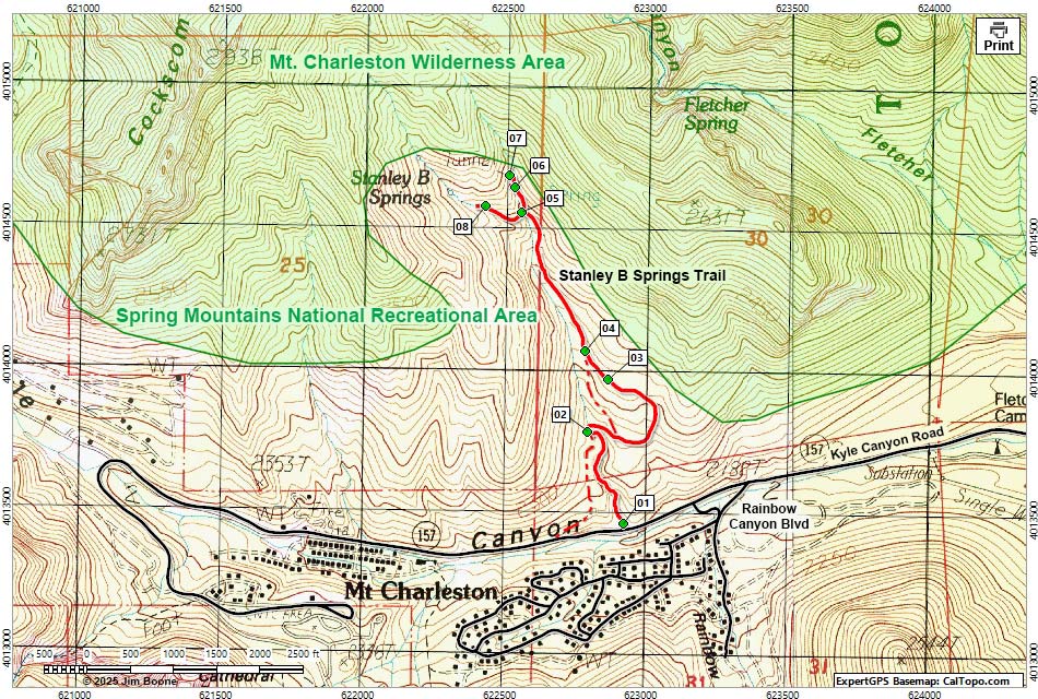 Stanley B Springs Trail Map