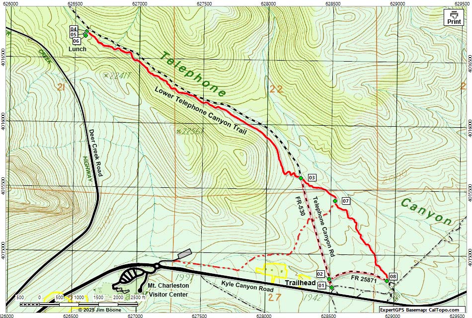 Lower Telephone Canyon Trail Map