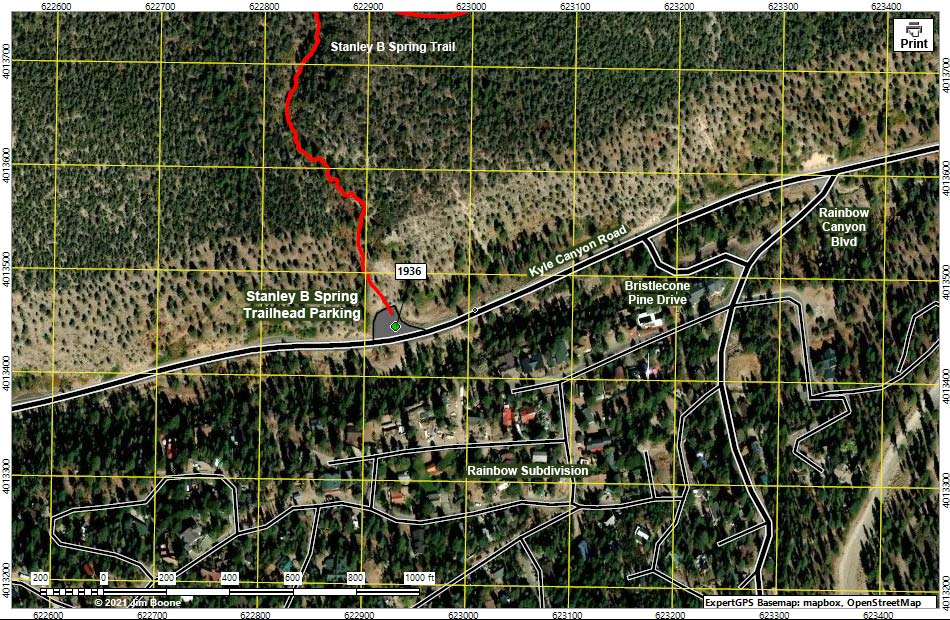 Stanley B Springs Trailhead Map