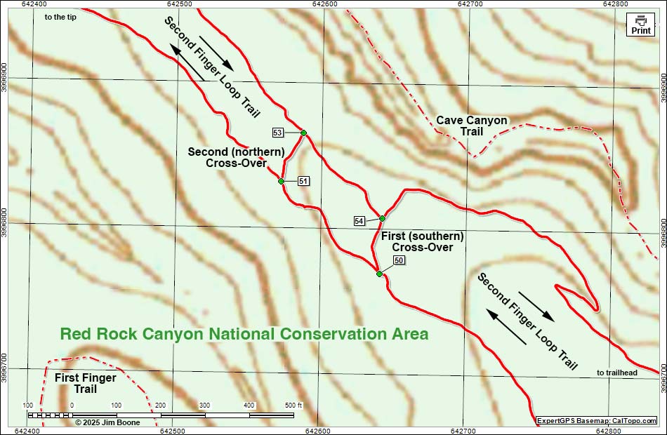 Second Finger Trail Map