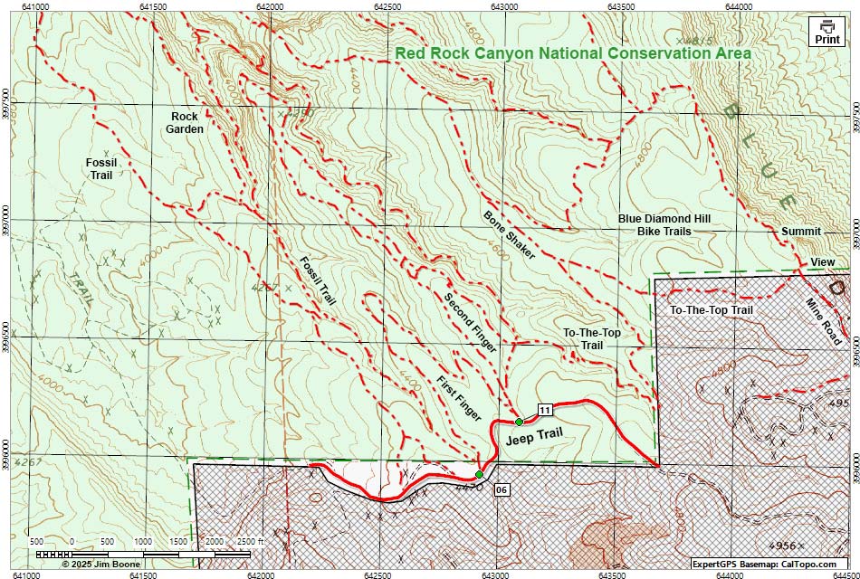 Jeep Trail Hiking Map