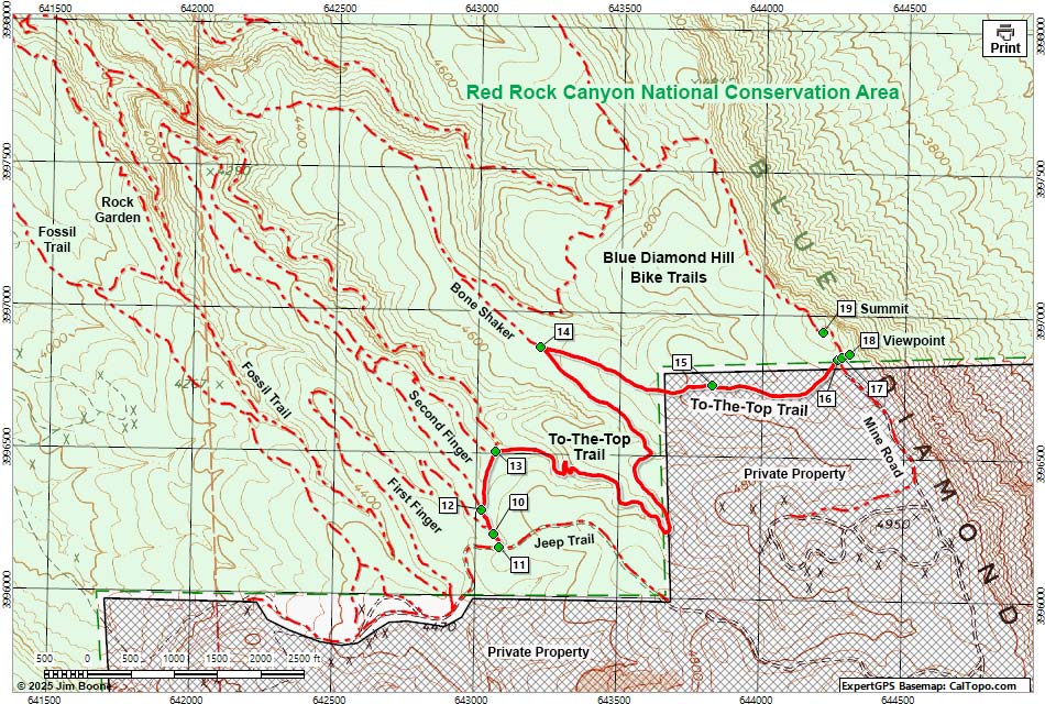 To-The-Top Trail Hiking Map