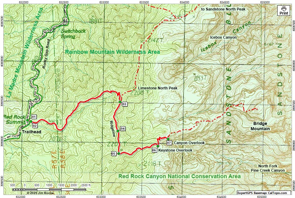 Bridge Mountain Trail Map