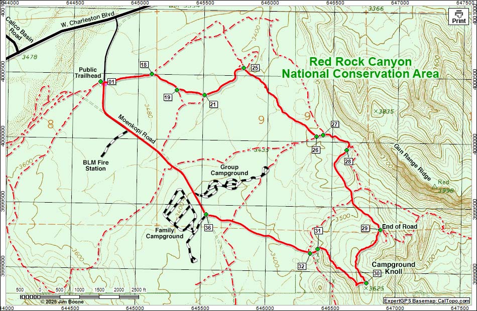 Campground Knoll Loop Hiking Map