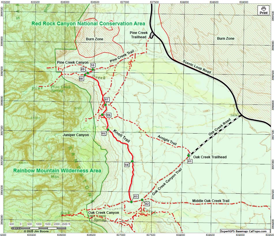 Knoll Trail Map
