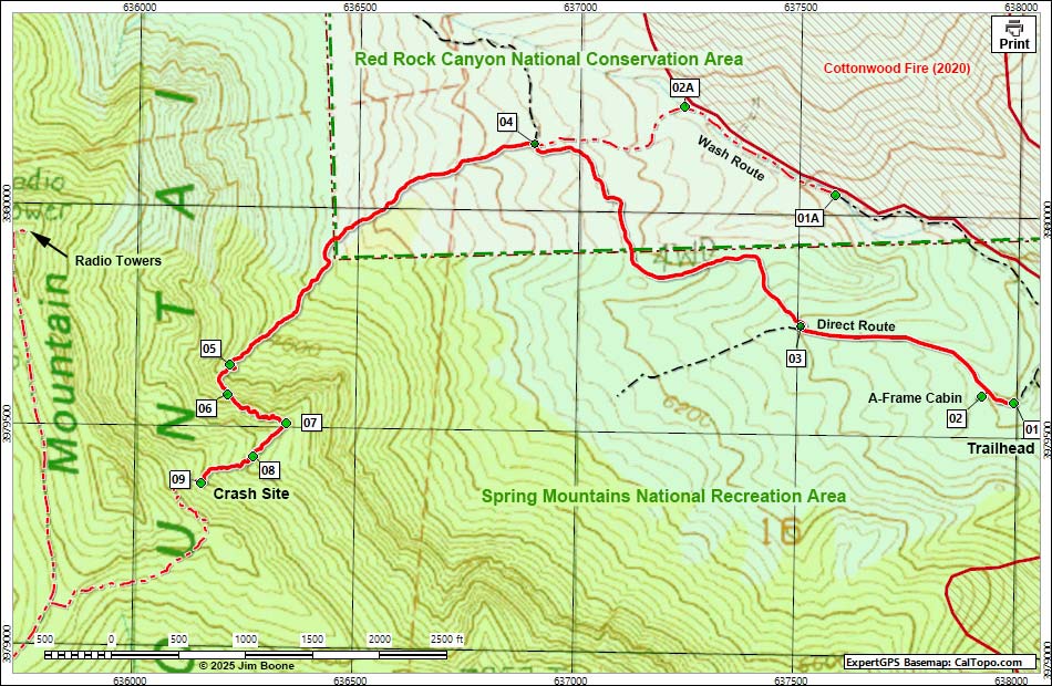 Carole Lombard Crash Route Map