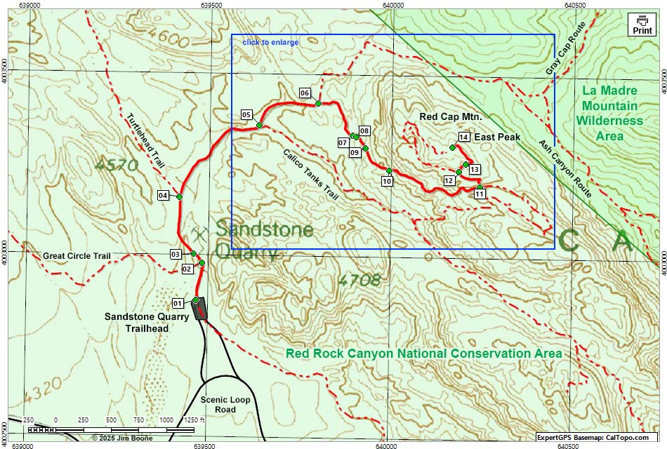 Red Cap Mountain Trail Map