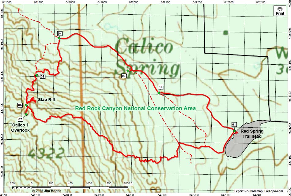 Mud Spring No. 2 Route Map