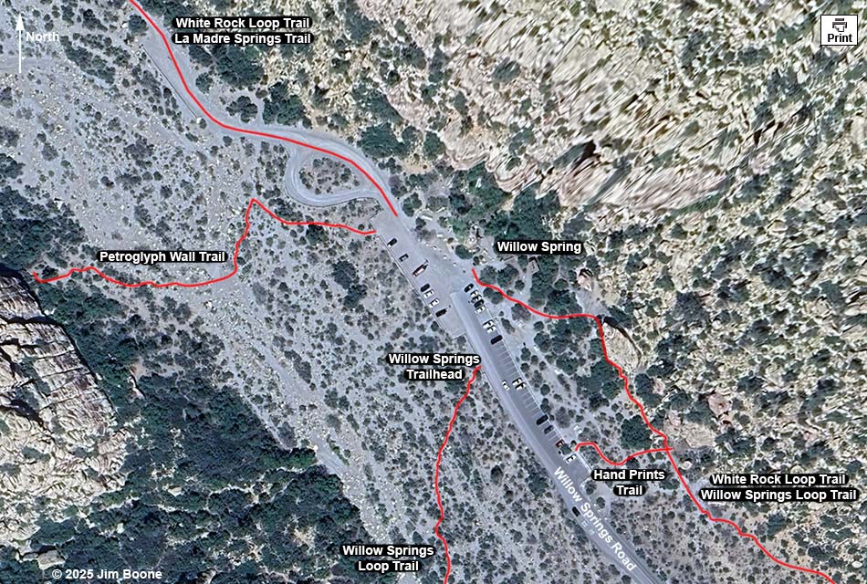 Willow Springs Trailhead Map