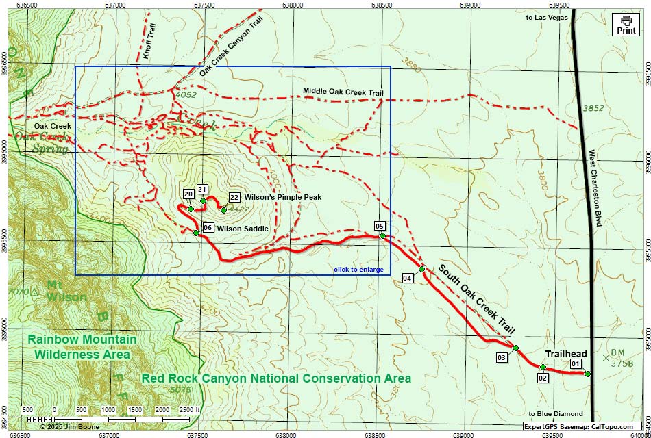 Wilson's Pimple Peak Map