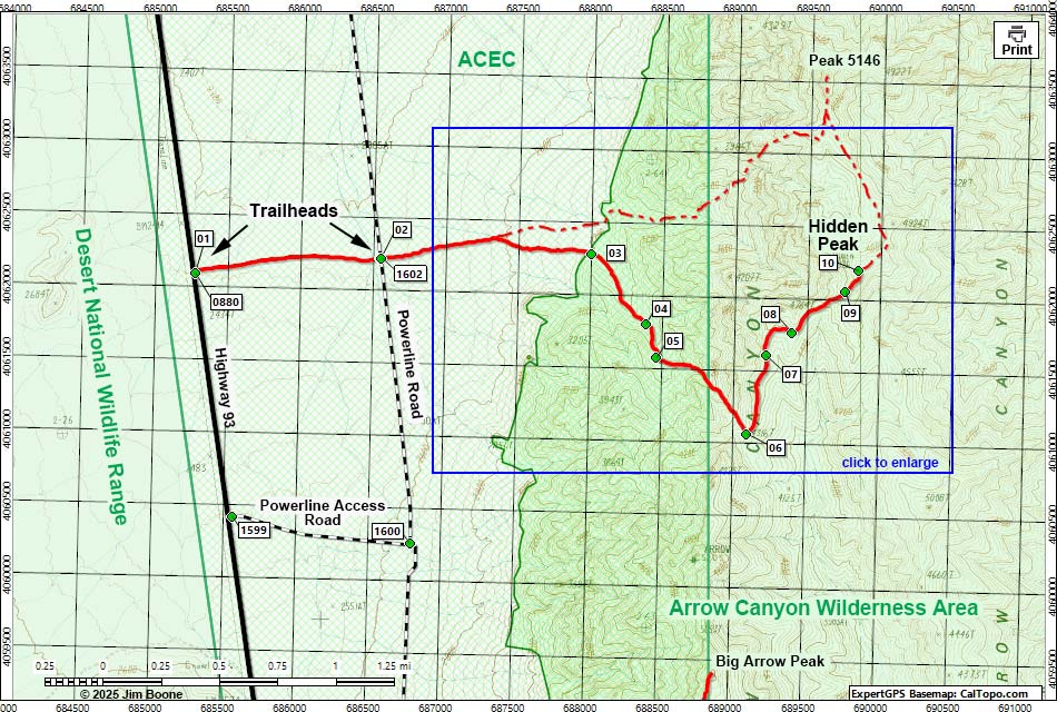 Hidden Peak Route Map