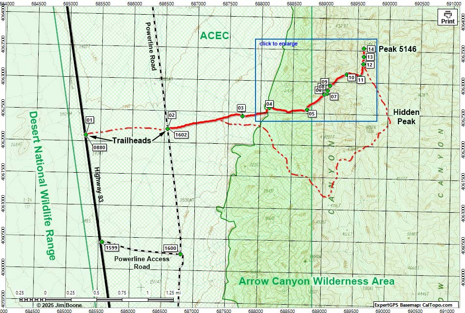Peak 5146 Route Map