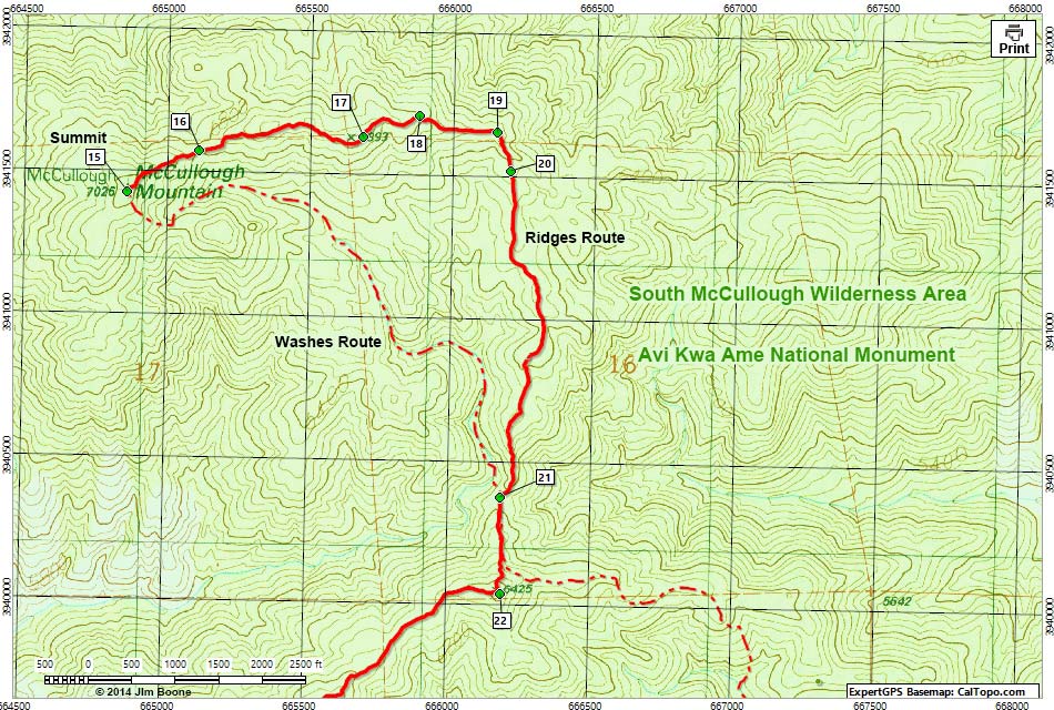 McCullough Mountain Map