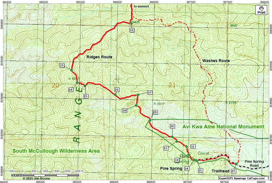 McCullough Mountain Map