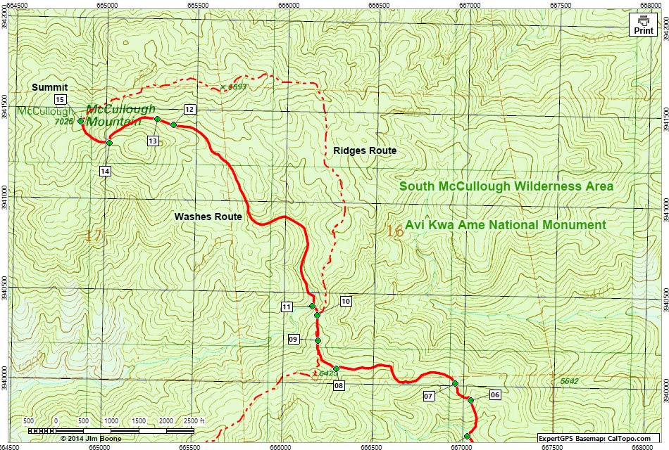 McCullough Mountain Map
