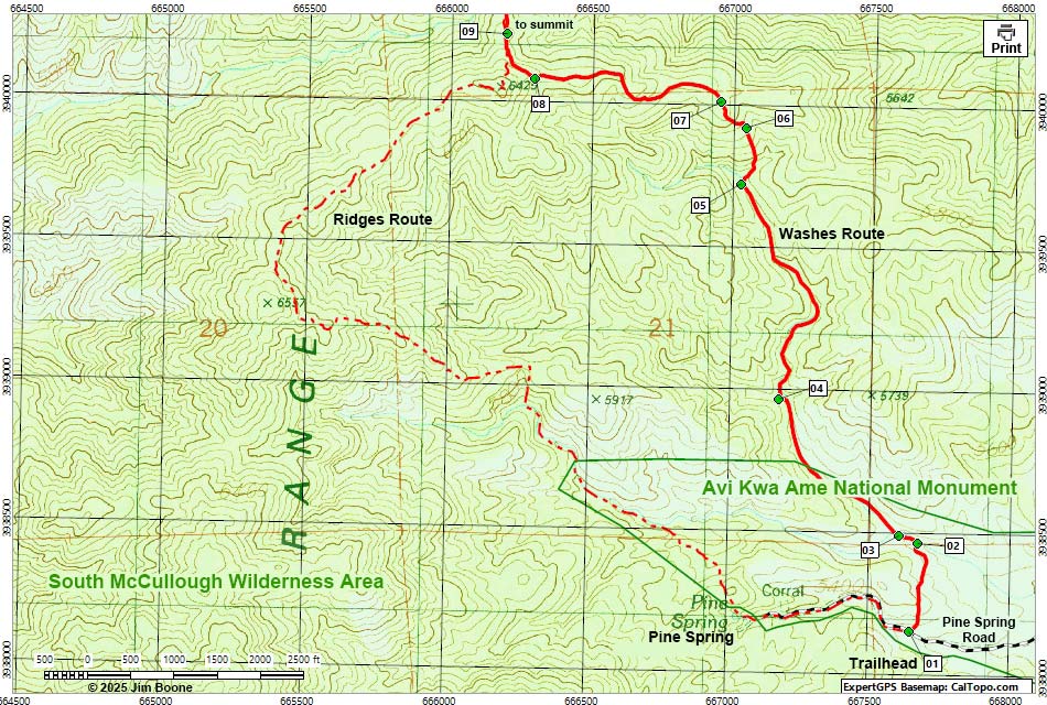 McCullough Mountain Map