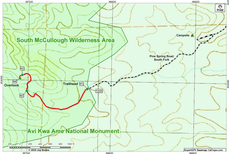Wee Thump Overlook Map