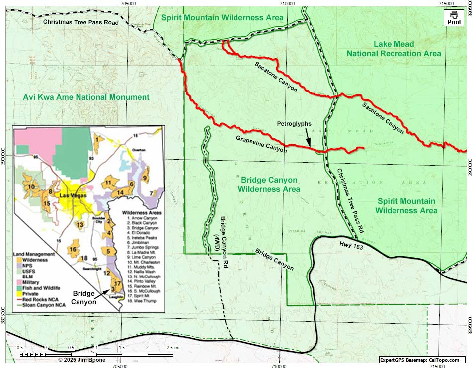 Bridge Canyon Wilderness Area Map
